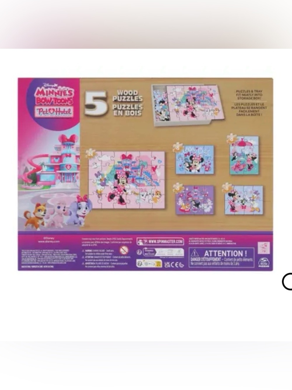 Disney Minnie Mouse Wooden Puzzle Set - 5 Pack - Picture 3 of 5